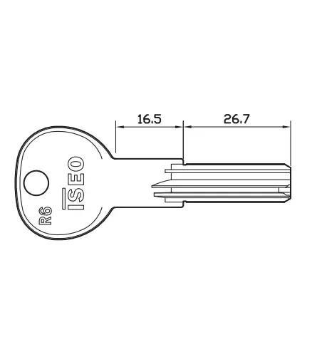 [027178] Iseo 020839 R6 Chiave Grezza Sbozzo a 6 Spine