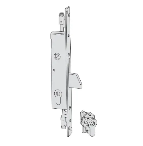 [028855] Cisa 46802250 Serratura da Infilare a Cilindro Spillo per Persiane E25 F. 25mm con quadro Maniglia Passante