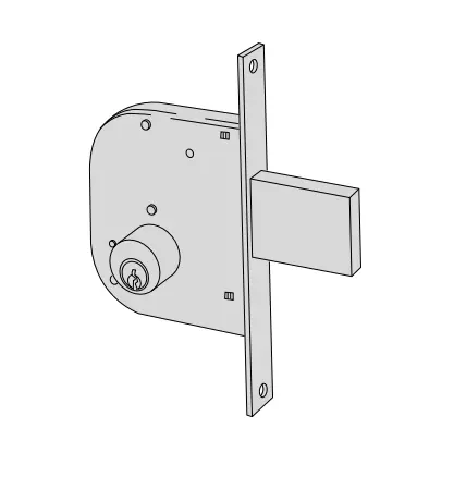 [000238] Cisa 42010500 Serratura 1 Mandata da Infilare a Cilindro per Cancelli E50 F. 22mm
