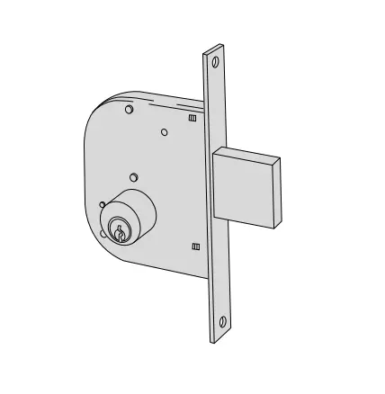 [000240] Cisa 42020500 Serratura 1 Mandata da Infilare a Cilindro per Cancelli E50 F. 22mm