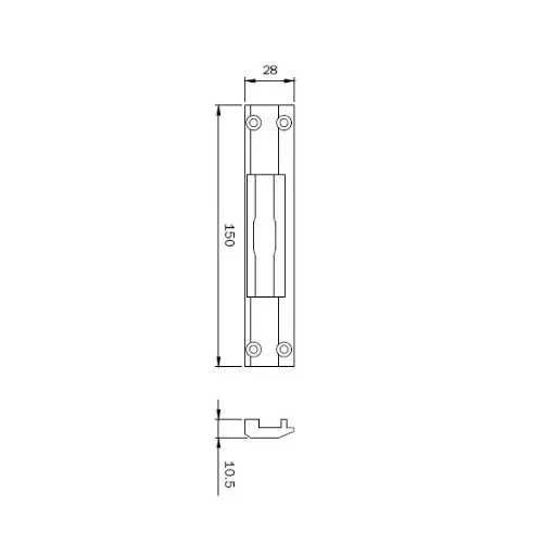 [033241] Iseo 033065 Contropiastra per Serrature da Fascia e da Montante R40-R50 Nylon