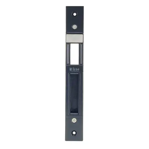 [034185] Iseo 0386001 Contropiastra Chiusa Regolabile per Serratura Multiblindo 216x29mm Nero