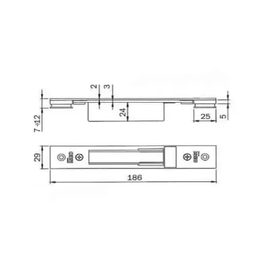 [034186] Iseo 0387001 Contropiastra Chiusa Regolabile per Serratura Solo Catenacci e Deviatori Multiblindo 186x29mmNero