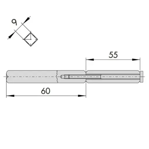[034653] Cisa 07083530 Quadro Maniglia Sdoppiato in Acciaio per Porta Tagliafuoco Dimensione 55x60mm