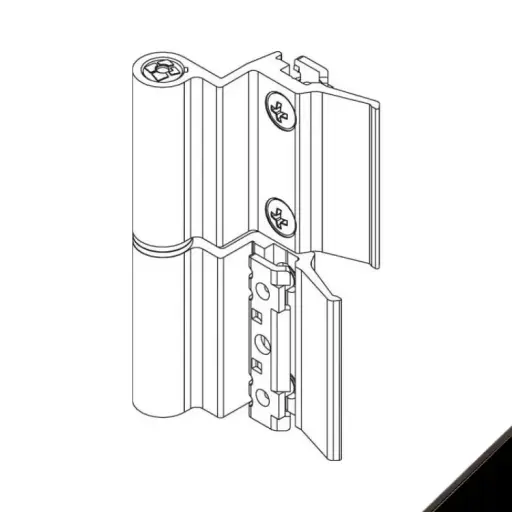 [034907] Giesse 00278500U Cerniera Flash Base per Finestra Profilo DOMAL 40 Altezza 93mm Portata 75-85Kg Alluminio Finitura Nero