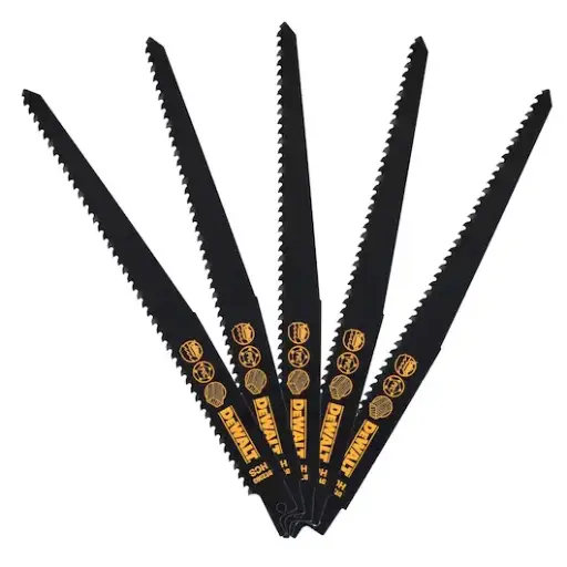 [036242] DeWalt DT2363-QZ Set 5 Lame HCS per Sega Orizzontale per Legno e plastica Lunghezza 228mm