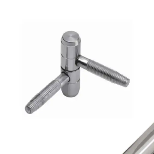 [036261] AGB E001190906 Cerniera Anuba Modello 119 in Acciaio a 2 Gambi Diametro 9mm Finitura Nichelato