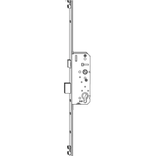 [036404] AGB W016864009 Serratura Multipunto Sicurtop per Serramento Foro Yale Entrata 40mm Dimensione 16x2150mm con 3 Nottolini Finitura Argento
