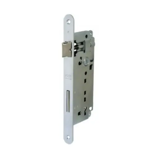 [036752] AGB B005914534 Serratura Patent Incasso per Porta Interni Entrata 45mm Interasse 90mm Bordo Tondo 238x22mm Acciaio Finitura Cromato Opaco