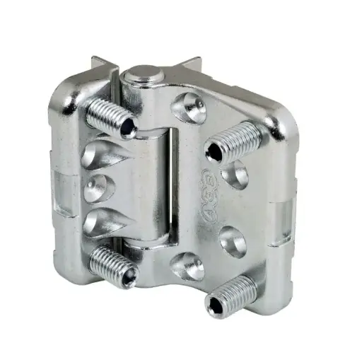 [038425] AGB A494030204 Cerniera MAXI per Finestre a 3 e 4 ante Asimmetrica Altezza 60mm Larghezza 64mm Completa di 4 Spine Fissaggio Zama Finitura Zinco