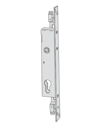 [041952] Cisa 46875250 Serratura da Infilare a Cilindro per Persiane E25 F. 25mm con quadro Maniglia Passante