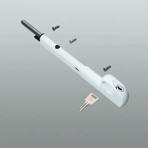 [042482] Savio 1572.53/25 Paletto a Spinta Sicuro da Applicare con Cilindro di Sicurezza Lunghezza 250mm Finitura Verniciato Bianco