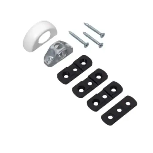 [042485] Savio 1572.801.78 Ferrogliera per Paletto a Spinta Sicuro Altezza 25mm Finitura Bianco