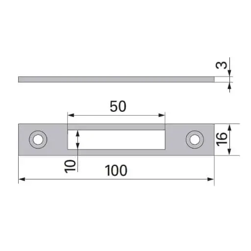 [043495] Iseo 2000009030016 Contropiastra Fiam per Serratura 903K per Serramento 100x16mm Acciaio Zincato