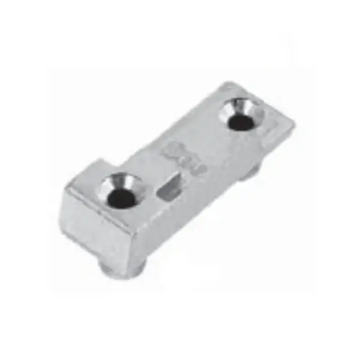 [043574] AGB A480121933 Incontro DSS per Serramento in Alluminio-Legno Sinistro ad Applicare su Canalino 16/12 Dimensioni 17x46x11mm Zama Finitura Argento