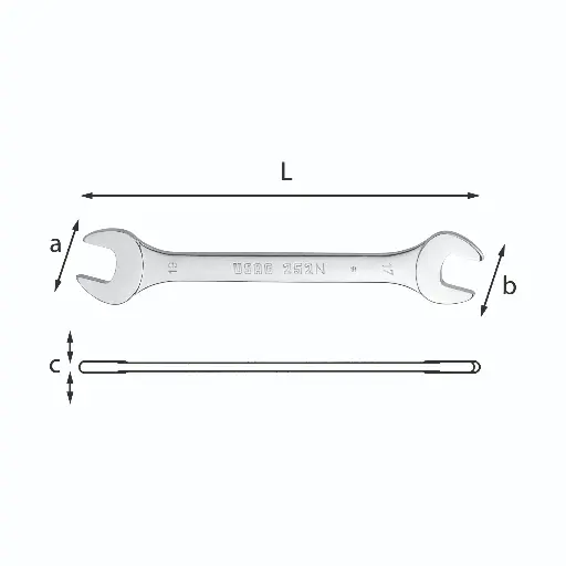 [004022] Usag U02520535 252N Chiave a Forchetta Doppia N.18x19mm