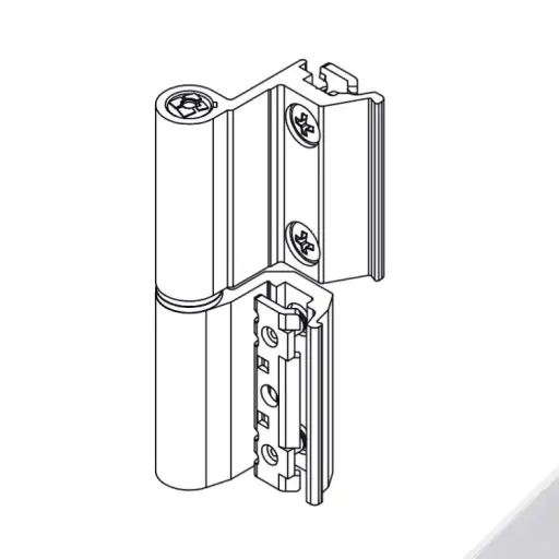 [045588] Giesse 00120350U Cerniera Flash Base per Finestra Profilo CU Reversibile Altezza 93mm Portata 75-85Kg Alluminio Finitura Cromo Satinato