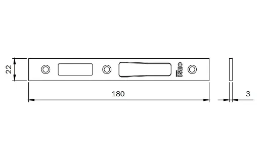 [046367] Iseo 038097 Contropiastra Piatta per Serratura 22x3 Inox