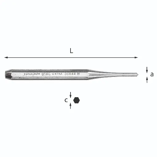 [004289] Usag U03686001 Bulino 368 Acciaio al Cromo Vanadio 3x100