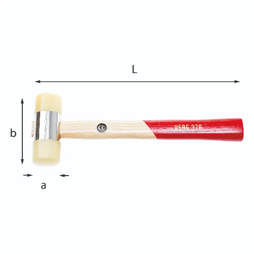 [004295] Usag U03760002 376 Mazzuola a Tasselli Intercambiabili in Materiale Plastico Superfice 28mm Lunghezza 275mm