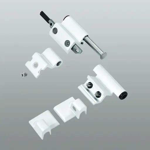 [048823] Savio 3200.709 Kit Cerniere Ribanta 5 per Ribalta Ambidestre Portata 110Kg Finitura Cerniciato Bianco