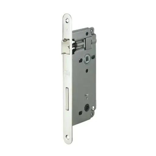 [049410] AGB B005985034 Serratura Patent WC Incasso per Porta da Bagno Entrata 50mm Interasse 90mm Bordo Tondo 238x18mm Acciaio Finitura Cromato Opaco