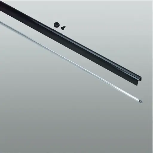 [049552] Savio 6000.721 Asta Verticale Superiore e Inferiore Copertina 1037mm e 2045mm per Porte da 2450 a 3100mm Finitura Verniciato Nero Intenso