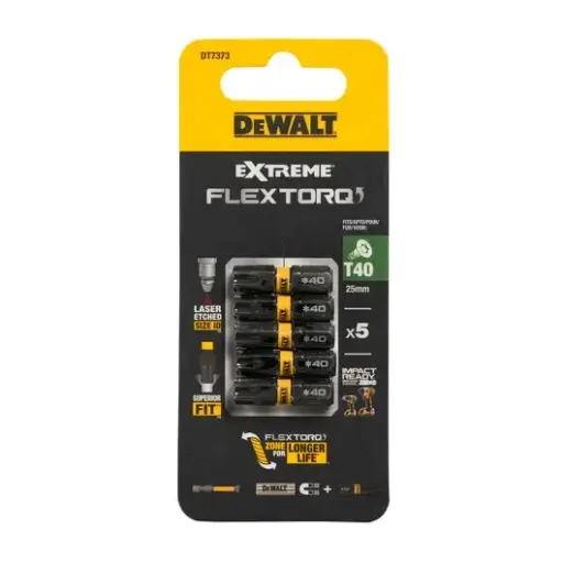 [051253] DeWalt DT7373-QZ Blister 5 Inserti Impact Torsion Torx T40 da 25mm