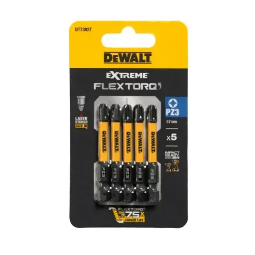 [051255] DeWalt DT7392T-QZ Blister 5 Inserti Impact Torsion Pozidriv PZ3 da 57mm