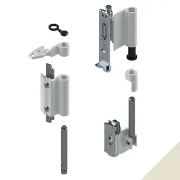 [053582] Giesse 04711430 Kit Cerniere Futura 3D 130 per Anta Ribalta Profilo CU Alluminio e Zama Finitura Perla