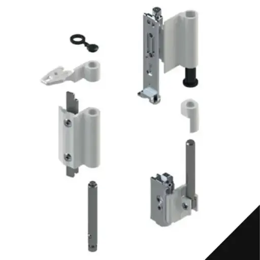 [053684] Giesse 04711500 Kit Cerniere Futura 3D 130 per Anta Ribalta Profilo CU Alluminio e Zama Finitura Nero