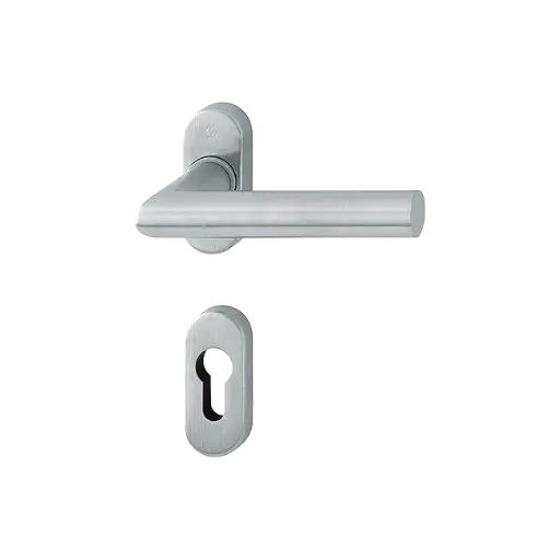 [055825] Hoppe 3253222 Grt. con rosetta Amster E1400Z/30P/30PS F69 acciaio inox satinato 