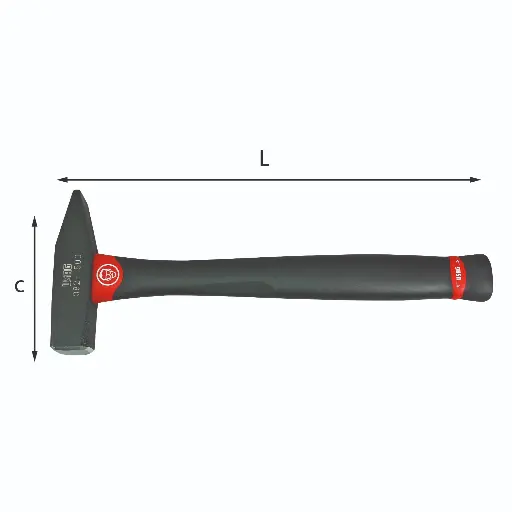 [056140] Usag U03820105 382F Martello per Meccanici Manico in Graphite 500gr Lunghezza 310mm