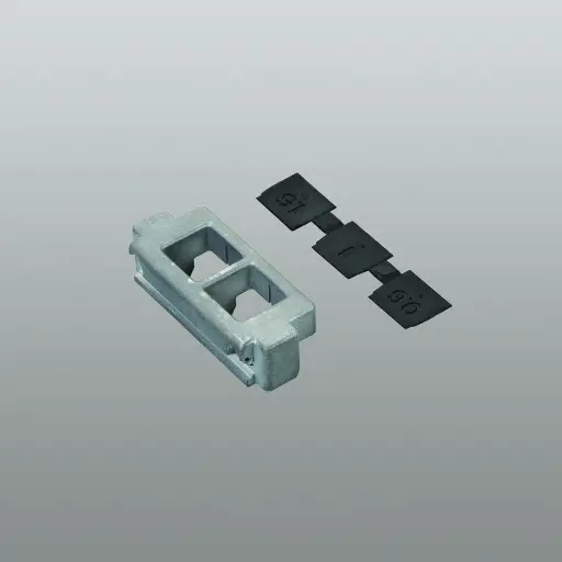 [056929] Savio 1414.1W Ferrogliera Doppia Registrabile per Ribalta Dimensioni 48,5x20x13mm Finitura Zincata Bianca