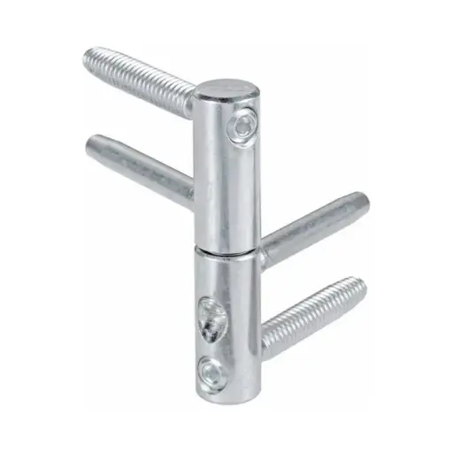 [058363] AGB E011501615 Cerniera Registrabile 3D per Porta in Legno Diametro 16mm Altezza 82mm Acciaio Finitura Zinco Silver