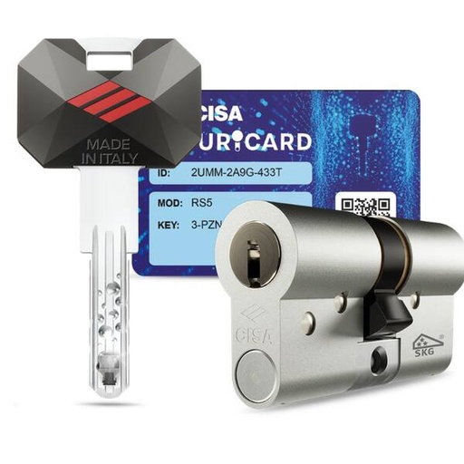 [000502] Cisa 0R3M13001200C5 Cilindro RS5 Europeo 40/45 Nichelato