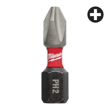 [059440] Milwaukee 4932430852 BIT Shockwave per Avvitatori Phillips PH2 x 25mm 2 Pezzi
