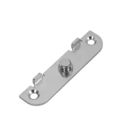 [060478] AGB A496011400 Basetta Limitatore di Apertura Artech per Serramento in Legno Alluminio e Pvc Parte Telaio Aria 12mm Interasse 9-13mm Acciaio Finitura Argento