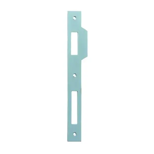 [005708] AGB B005900506 Incontro per Serratura Patent Grande Dimensione 194x22mm Bordo Quadro con Aletta da 10mm Acciaio Finitura Nichelato