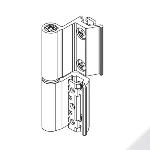 [005721] Giesse 00120410U Cerniera Flash Base per Finestra Profilo CU Reversibile Altezza 93mm Portata 75-85Kg Alluminio Finitura Bianco