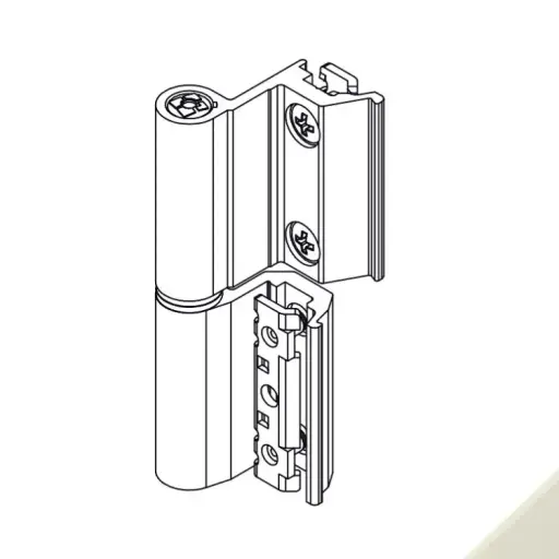 [005722] Giesse 00120430U Cerniera Flash Base per Finestra Profilo CU Reversibile Altezza 93mm Portata 75-85Kg Alluminio Finitura Perla