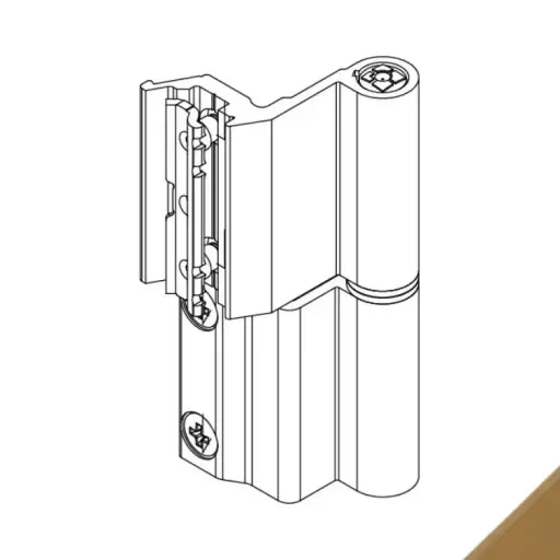 [005734] Giesse 00128060U Cerniera Flash Base per Finestra Profilo Erre 40 Reversibile Altezza 93mm Portata 75-85Kg Alluminio Finitura Bronzo