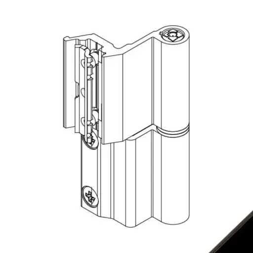 [005736] Giesse 00128410U Cerniera Flash Base per Finestra Profilo Erre 40 Reversibile Altezza 93mm Portata 75-85Kg Alluminio Finitura Nero