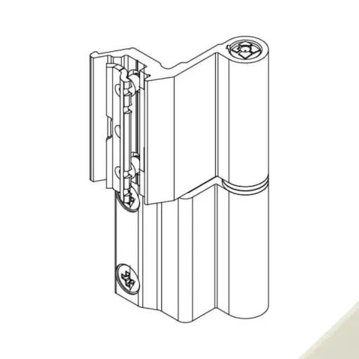 [005737] Giesse 00128430U Cerniera Flash Base per Finestra Profilo Erre 40 Reversibile Altezza 93mm Portata 75-85Kg Alluminio Finitura Perla