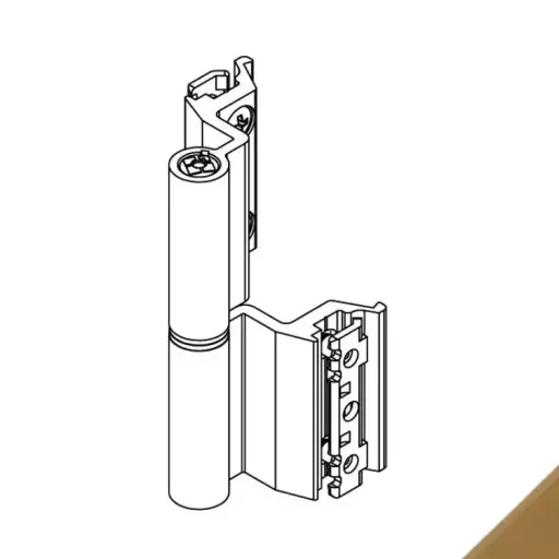 [005740] Giesse 00129060U Cerniera Flash Base per Terza Anta Profilo Erre 40 Altezza 93mm Portata 75-85Kg Alluminio Finitura Bronzo