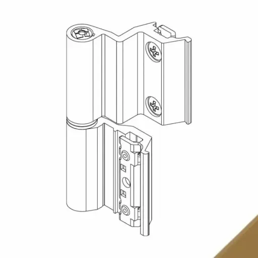 [005751] Giesse 00135060U Cerniera Flash Base per Terza Anta Profilo ALLCO5S Altezza 93mm Portata 75-85Kg Alluminio Finitura Bronzo
