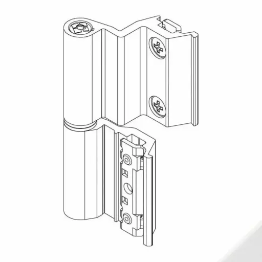 [005753] Giesse 00135410U Cerniera Flash Base per Terza Anta Profilo ALLCO5S Altezza 93mm Portata 75-85Kg Alluminio Finitura Bianco Puro