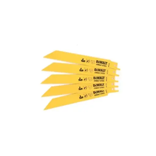 [061664] DeWalt DT2345-QZ Set 5 Lame per Sega Orizzontale bi-metal per Taglio Legno Metalli e Plastica Lunghezza 152mm