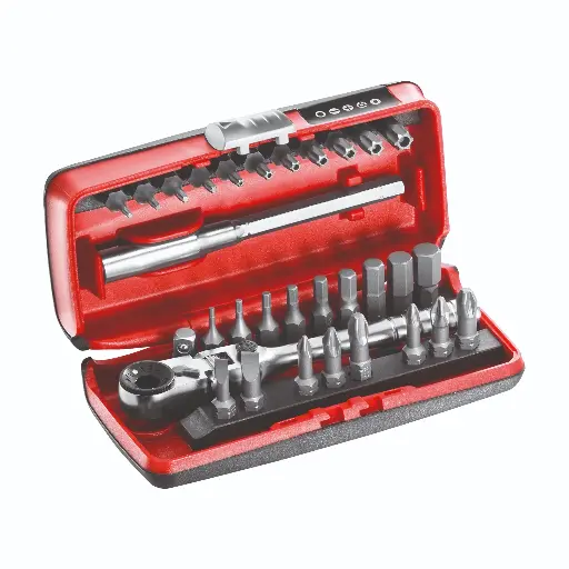 [061790] Usag U06060012 6061/4SK Mini Kit Cassetta con Cricchetto Reversibile e Inserti 31 Pezzi