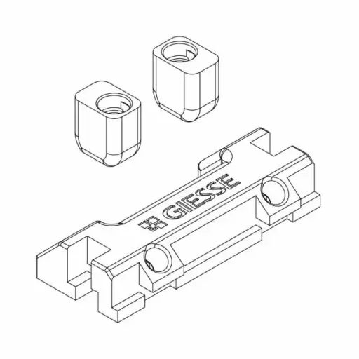 [006033] Giesse 01329010 Incontro Doppio per Terminali e Catenacci Profilo Allco5 Poliammide Finitura Nero